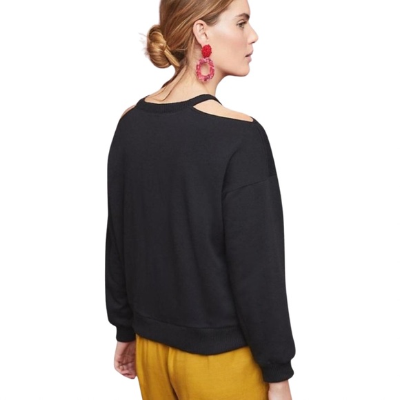 Anthropologie MAEVE French Terry Cold Shoulder Sweatshirt Sz. Medium - Picture 5 of 7